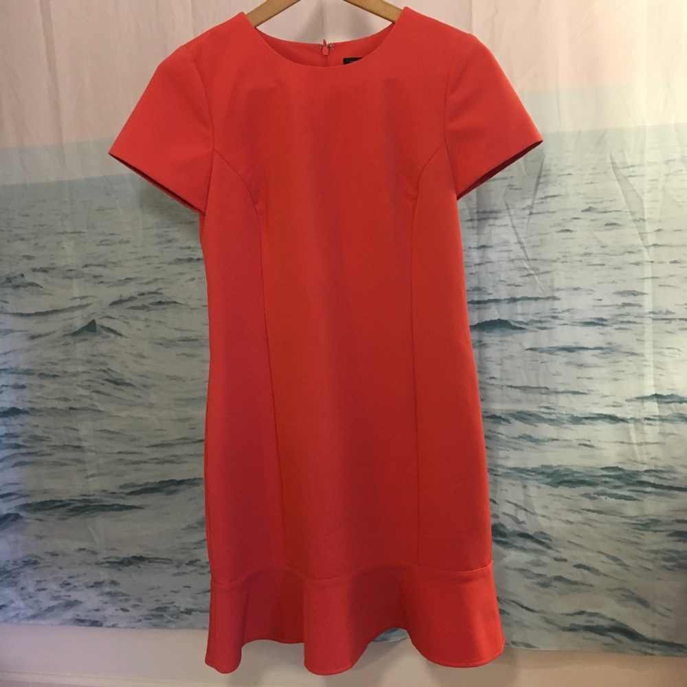 Orange Ann Taylor Dress with peplum style bottom